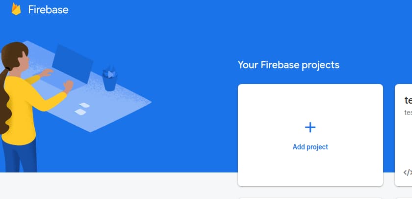 add new project - firebase console